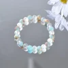bracelet de perles aura quartz et sédiments océaniques, 1 pièce, unisexe, bijoux en cristal homopathique, apporte l'abondance, la prospérité