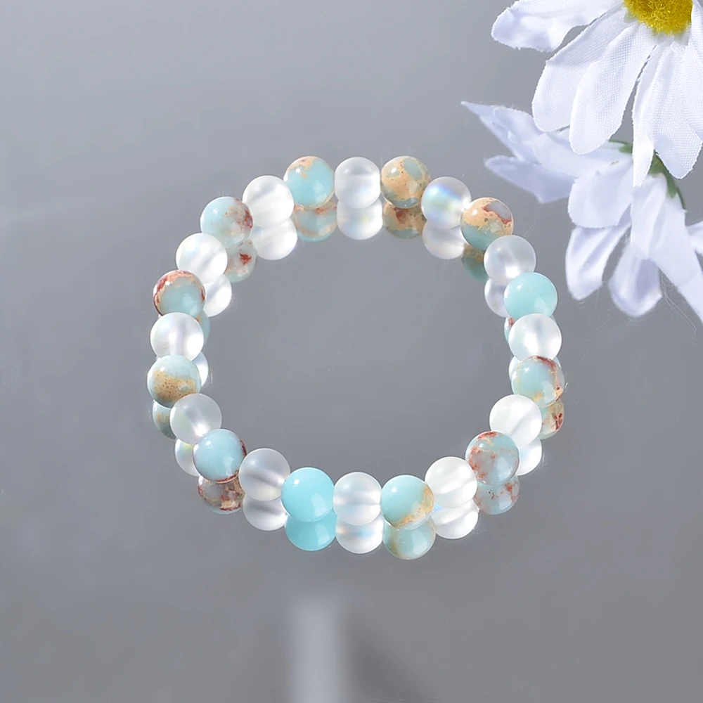 bracelet de perles aura quartz et sédiments océaniques, 1 pièce, unisexe, bijoux en cristal homopathique, apporte l'abondance, la prospérité bracelet de perles aura quartz et sédiments océaniques, 1 pièce, unisexe, bijoux en cristal homopathique, apporte l'abondance, la prospérité