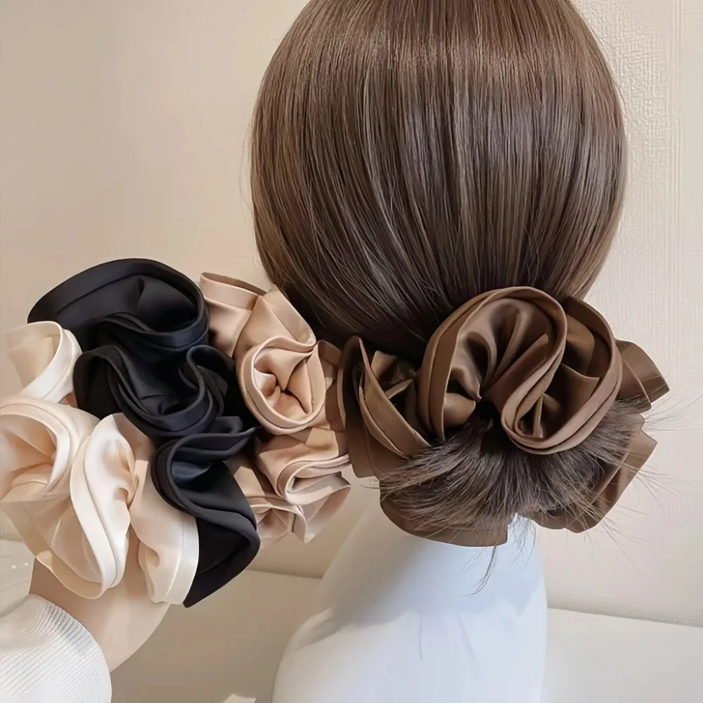 chouchous en satin de soie pour femmes, élastiques coréens pour dames et filles, bandeau pour queue de cheval, accessoires pour cheveux chouchous en satin de soie pour femmes, élastiques coréens pour dames et filles, bandeau pour queue de cheval, accessoires pour cheveux