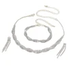 ensemble de bijoux de mariée élégants à la mode, collier et boucles d'oreilles de luxe scintillants, accessoires de mariage exquis en alliage, occasions de bal