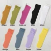 chaussettes japonaises en coton à rayures pour femme, sulfet mignonnes, couleurs unies, 5 paires