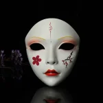 Performance visage complet Cosplay Geisha masque habiller effrayant Hanfu Cosplay masque fleur drôle japonais masque jouet spectacle Performance visage complet Cosplay Geisha masque habiller effrayant Hanfu Cosplay masque fleur drôle japonais masque jouet spectacle