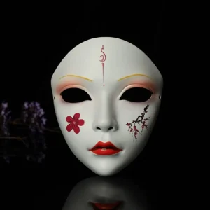 Performance visage complet Cosplay Geisha masque habiller effrayant Hanfu Cosplay masque fleur drôle japonais masque jouet spectacle Performance visage complet Cosplay Geisha masque habiller effrayant Hanfu Cosplay masque fleur drôle japonais masque jouet spectacle