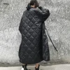 2025 nouveau noir foncé hiver japonais kimono pansement robe ample longue coton rembourré veste hiver chaud long manteau pour les femmes