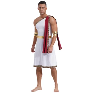 Robe grecque des prHub pour hommes, Dieu gladiateur Kokor, olympiques cosplay, roi romain, prince toge, manches, poignées romaines, manchette amovible Robe grecque des prHub pour hommes, Dieu gladiateur Kokor, olympiques cosplay, roi romain, prince toge, manches, poignées romaines, manchette amovible