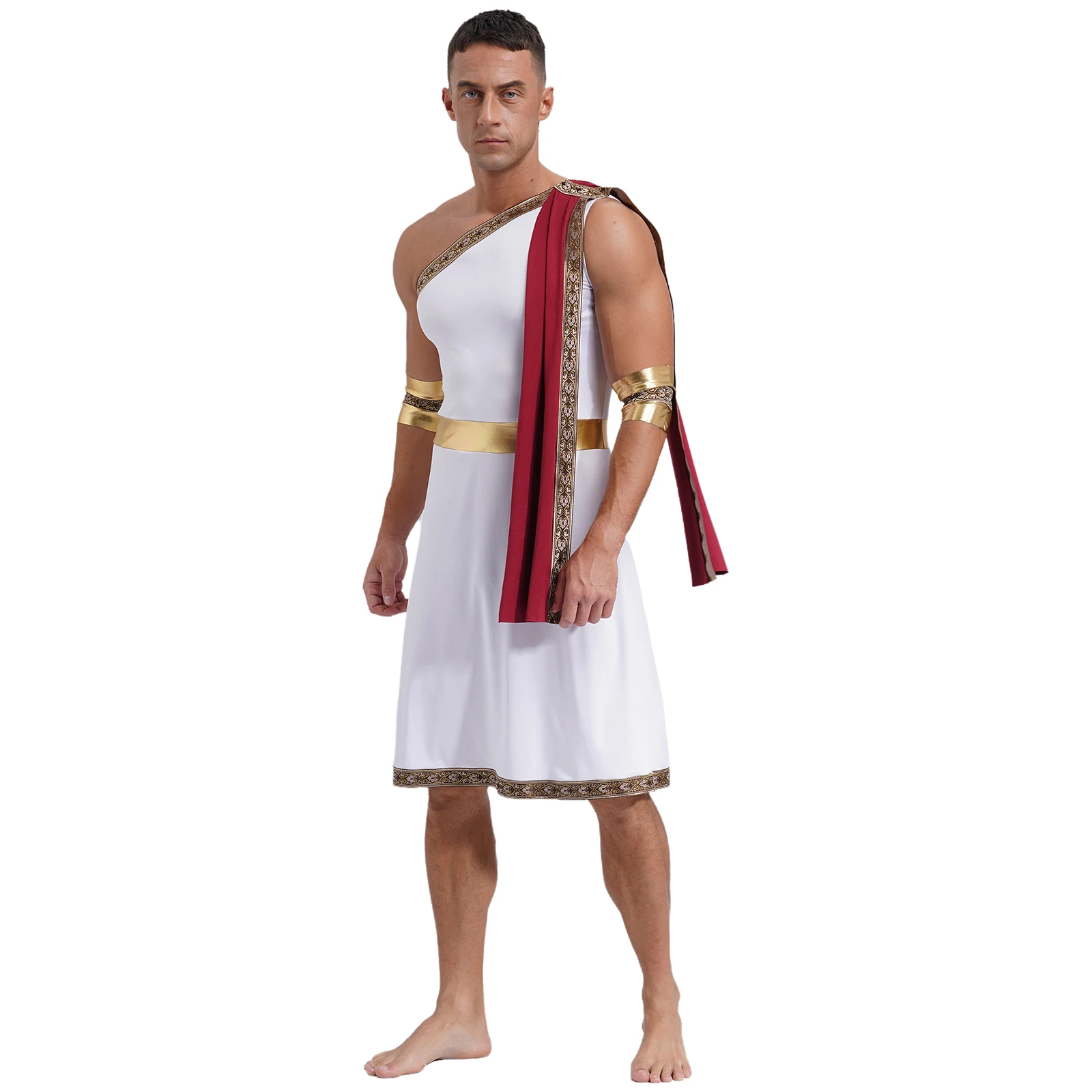 Robe grecque des prHub pour hommes, Dieu gladiateur Kokor, olympiques cosplay, roi romain, prince toge, manches, poignées romaines, manchette amovible Robe grecque des prHub pour hommes, Dieu gladiateur Kokor, olympiques cosplay, roi romain, prince toge, manches, poignées romaines, manchette amovible