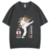 classique japonais karaté art martial coton t shirt unique sports de plein air confortable respirant impression hauts harajuku chemise décontractée