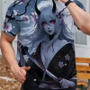 sakura samouraï motif hommes t shirt japonais anime à manches courtes t shirt harajuku hauts été hommes surdimensionné vêtements de sport