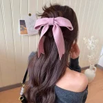 Épingles à cheveux coréennes à grand nœud rose pour femmes et filles, couleur unie, Vintage, tricoté, ruban à nœud papillon, pince à bec de canard, accessoires pour cheveux Épingles à cheveux coréennes à grand nœud rose pour femmes et filles, couleur unie, Vintage, tricoté, ruban à nœud papillon, pince à bec de canard, accessoires pour cheveux
