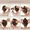 pince à cheveux pour femmes, vintage, créatif, couvre chef, peigne magique, corde élastique, outils de coiffure coréens, noir