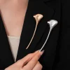 Broche de feuilles de Ginkgo en métal brillant exquis, broches de feuilles simples, épingles de Corsage FSuit, accessoires, bijoux de fête, cadeau d&rsquo;anniversaire