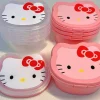 japonais ins transparent rose hello kitty boîte de rangement organisateur sanrio multifonction en plastique papeterie petits articles boîte à bijoux