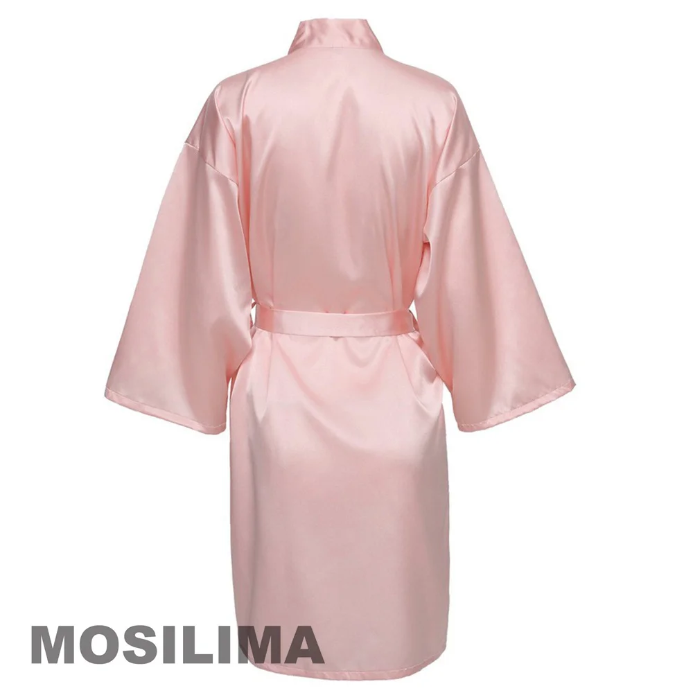 robe de mariée d'équipe de fête de mariage avec lettres noires, pyjama kimono en satin, peignoir de demoiselle d'honneur sp2000 robe de mariée d'équipe de fête de mariage avec lettres noires, pyjama kimono en satin, peignoir de demoiselle d'honneur sp2000