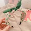 bandeau à nœud papillon imprimé fruits, bandeau à fraises pour femmes et filles, cerceau large coréen en tissu, couvre chef, accessoires pour cheveux quotidiens