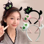 Nouveau Kawaii Suzume dessin animé en peluche chat bandeaux mignon noir blanc chat cheveux cerceau bandeau pour femmes filles cadeaux cheveux accessoires Nouveau Kawaii Suzume dessin animé en peluche chat bandeaux mignon noir blanc chat cheveux cerceau bandeau pour femmes filles cadeaux cheveux accessoires