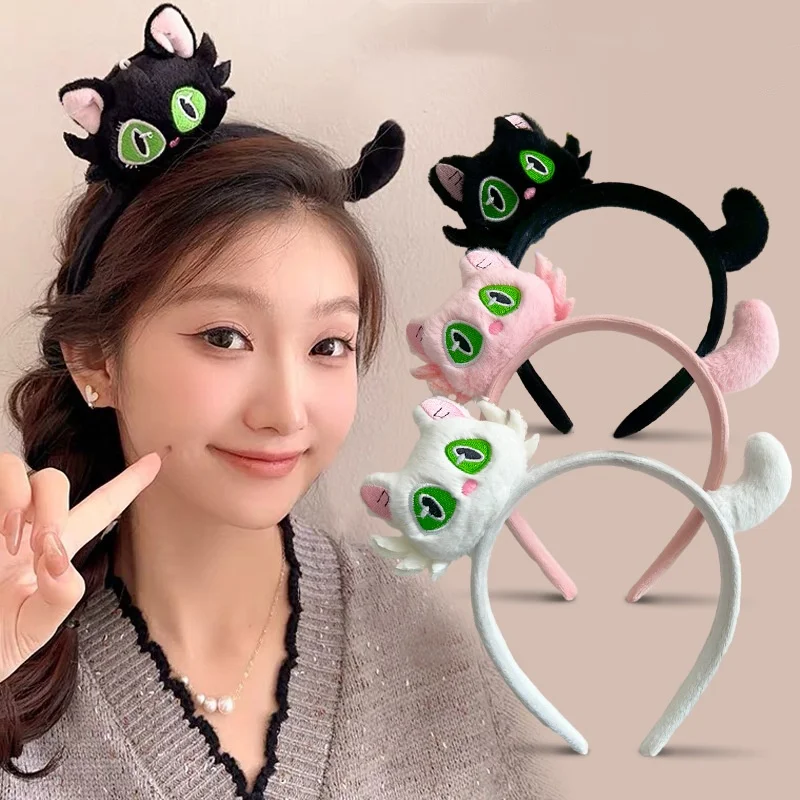 Nouveau Kawaii Suzume dessin animé en peluche chat bandeaux mignon noir blanc chat cheveux cerceau bandeau pour femmes filles cadeaux cheveux accessoires Nouveau Kawaii Suzume dessin animé en peluche chat bandeaux mignon noir blanc chat cheveux cerceau bandeau pour femmes filles cadeaux cheveux accessoires