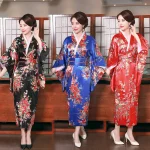 Costume de Cosplay Vintage avec Imprimé Floral pour Femme, Kimono Japonais, Robe de Bain Geisha, Robe de Soirée de Mariage, Sexy, Nouveauté