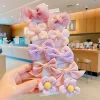 10 dessins de fleurs à nœud adorables et de style doux, avec une forte élasticité, sans endommager les cheveux, adaptés aux queues de cheval