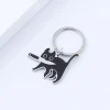 porte clés chat de dessin animé mignon, pendentif couteau chaton noir pour clés, sac, bijoux, vente en gros, cadeau porte clés animal