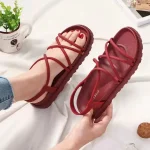 Sandales à Plateforme en Plastique PVC de Style Romain pour Femme, Chaussures Vintage de Haute Qualité, Vente en Gros et en Gros Sandales à Plateforme en Plastique PVC de Style Romain pour Femme, Chaussures Vintage de Haute Qualité, Vente en Gros et en Gros
