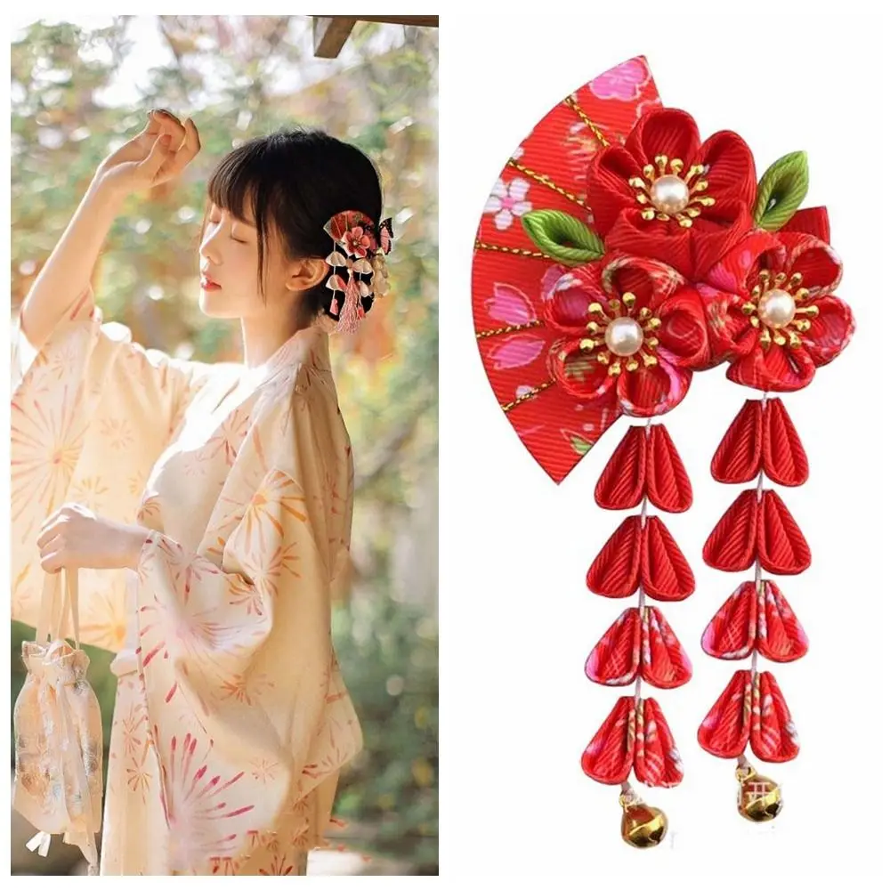 Jolis glands gland ventilateur épingle à cheveux fleur Sakura japonais Kimono chapeaux Hanfu ventilateur pince à cheveux fille cheveux accessoires filles Jolis glands gland ventilateur épingle à cheveux fleur Sakura japonais Kimono chapeaux Hanfu ventilateur pince à cheveux fille cheveux accessoires filles