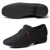 chaussures de danse latine pour hommes, salsa jazz, salle de bal, tango moderne, maille noire, semelle souple, entraînement de tennis, 39 46