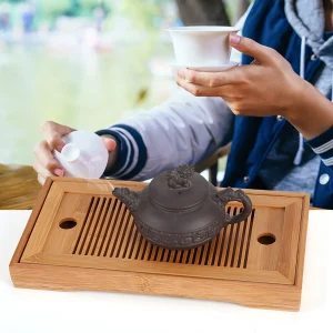Mini table de service à thé chinoise en bambou, pour salon de thé, bureau à domicile