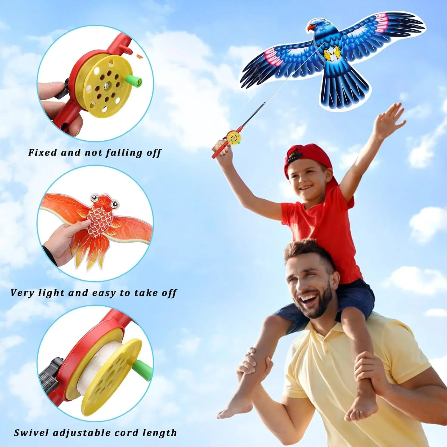 1 ensemble de cerf volant papillon et aigle de dessin animé pour enfants, ficelle de 164 pieds/50m avec poignée, jouet de cerf volant volant d'été en plein air pour enfants 1 ensemble de cerf volant papillon et aigle de dessin animé pour enfants, ficelle de 164 pieds/50m avec poignée, jouet de cerf volant volant d'été en plein air pour enfants