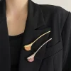 broche de feuilles de ginkgo en métal brillant exquis, broches de feuilles simples, épingles de corsage fsuit, accessoires, bijoux de fête, cadeau d'anniversaire