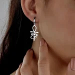 Boucles d&rsquo;oreilles œil d&rsquo;horus Ankh plaquées or pour femmes, bijoux avec symbole égyptien ancien, cadeaux