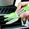 nettoyeur d'aération de voiture multifonction, mini plumeau de ventilation en micro fiber à double extrémité, housse en tissu amovible, brosse de nettoyage portable pour voiture