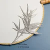 Écussons thermocollants brodés feuilles de bambou, style ethnique, bricolage pour ventilateur, boîte à bijoux, sac, jupe, colle arrière décorative