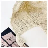 chapeau tricoté avec pendentif en perles coréennes pour femmes, chapeau fin et creux, tresse à franges, à lacets, grande tête, pull au crochet, printemps et été