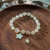 bracelets bohème tendance avec pendentif en perles de cristal colorées pour femmes, bijoux de fête de mariage en fleurs de cerisier