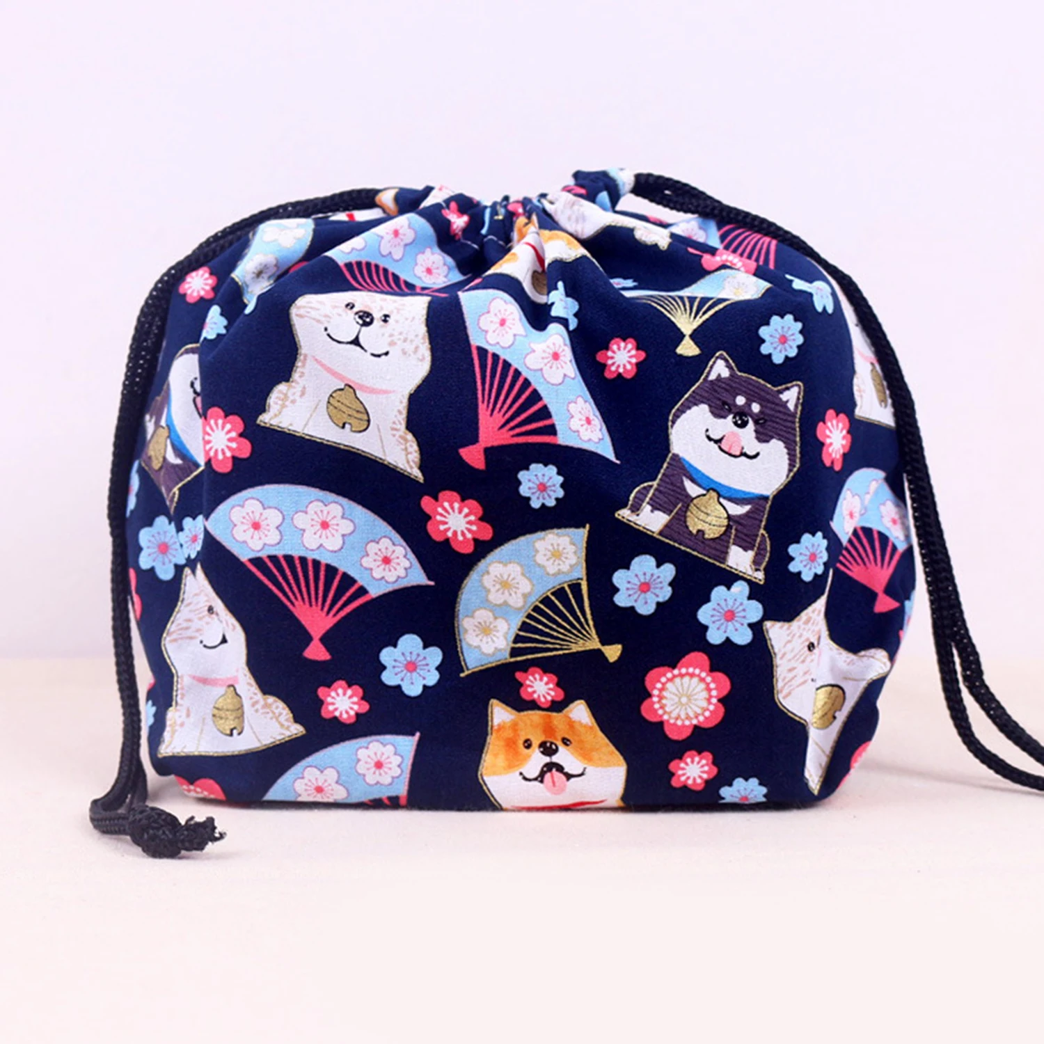 Boîte à déjeuner à cordon imprimé chat japonais, sac de rangement pour voyage pique-nique Portable facile à laver Bento boîte à déjeuner fourre-tout Boîte à déjeuner à cordon imprimé chat japonais, sac de rangement pour voyage pique-nique Portable facile à laver Bento boîte à déjeuner fourre-tout