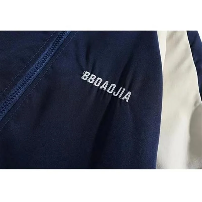 veste à col bloc de couleur rétro de style japonais pour hommes, marque décontractée surdimensionnée, vêtements d'extérieur de style collégial, printemps/automne veste à col bloc de couleur rétro de style japonais pour hommes, marque décontractée surdimensionnée, vêtements d'extérieur de style collégial, printemps/automne