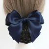 pince à cheveux en satin coréen avec nministériels d papillon pour femme, ruban pour chignon, couverture, sauna, accessoires