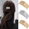 Épingle à cheveux Simple coréenne pour femmes, mode élastique, Barrettes en alliage d&rsquo;argent doré, support queue de cheval, accessoires pour cheveux