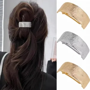 Épingle à cheveux Simple coréenne pour femmes, mode élastique, Barrettes en alliage d&rsquo;argent doré, support queue de cheval, accessoires pour cheveux