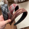 1 pièces bandeau de cheveux pour femmes coréen rétro plaid doux harajuku cerceaux de cheveux polyvalents haute qualité lavage décoration accessoires de cheveux