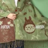 style japonais écharpe châle bouton anime foulards bureau vacances shopping mode épais double face hiver chaud écharpe double usage