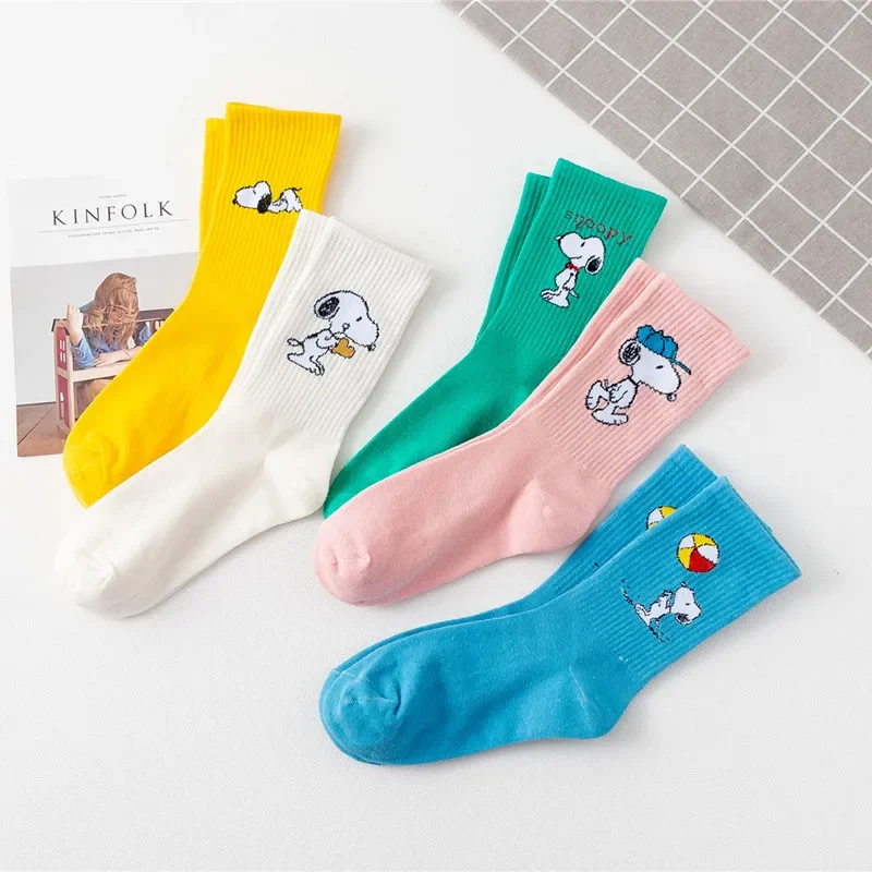 snoamendements chaussettes de sport en coton respirant pour femme, dessin animé, anime, doux, tube moyen, décontracté, absorbant la sueur, automne, hiver snoamendements chaussettes de sport en coton respirant pour femme, dessin animé, anime, doux, tube moyen, décontracté, absorbant la sueur, automne, hiver