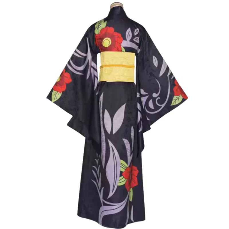 costumes de cosplay anime tamayo demon slayer, kimono violet, noir, cheveux longs, ceinture beige, halloween expo costumes de cosplay anime tamayo demon slayer, kimono violet, noir, cheveux longs, ceinture beige, halloween expo