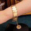bracelets de manchette plaqués or pour femmes, totem turc, bijoux ethniques, pièce de monnaie de luxe, bracelet pour patients, oman