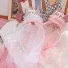 mode style coréen couronne gaze bandeau chapeaux cheveux décor dentelle maille cheveux cerceau cheveux accessoires coiffure couronne bandeau bébé