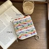 porte monnaie en coton et lin brodé pour femmes, portefeuilles japonais harajuku à la mode, rouge à lèvres, écouteurs, mini sacs de rangement pour filles