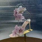 Mode strass fleur serpent en forme enveloppé sandales à talons hauts femmes Sexy polyvalent bout ouvert Sandalias chaussures de Banquet de mariage Mode strass fleur serpent en forme enveloppé sandales à talons hauts femmes Sexy polyvalent bout ouvert Sandalias chaussures de Banquet de mariage