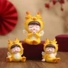 kwaii résine dragon bébé ornement dessin animé chinois zodiaque dragon statue mignon délicat dragon figurine cadeau