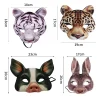masque d'animal 3d réaliste, demi masque, tigre, cochon, lapin, léopard, halloween, carnaval, ix, tim ade, cosplay, accessoires de costume