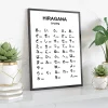 hiragana et katakana graphique art noir blanc alphabet japonais affiche japon photo toile peinture et impression pour chambre décor à la maison